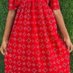 frock with frill red