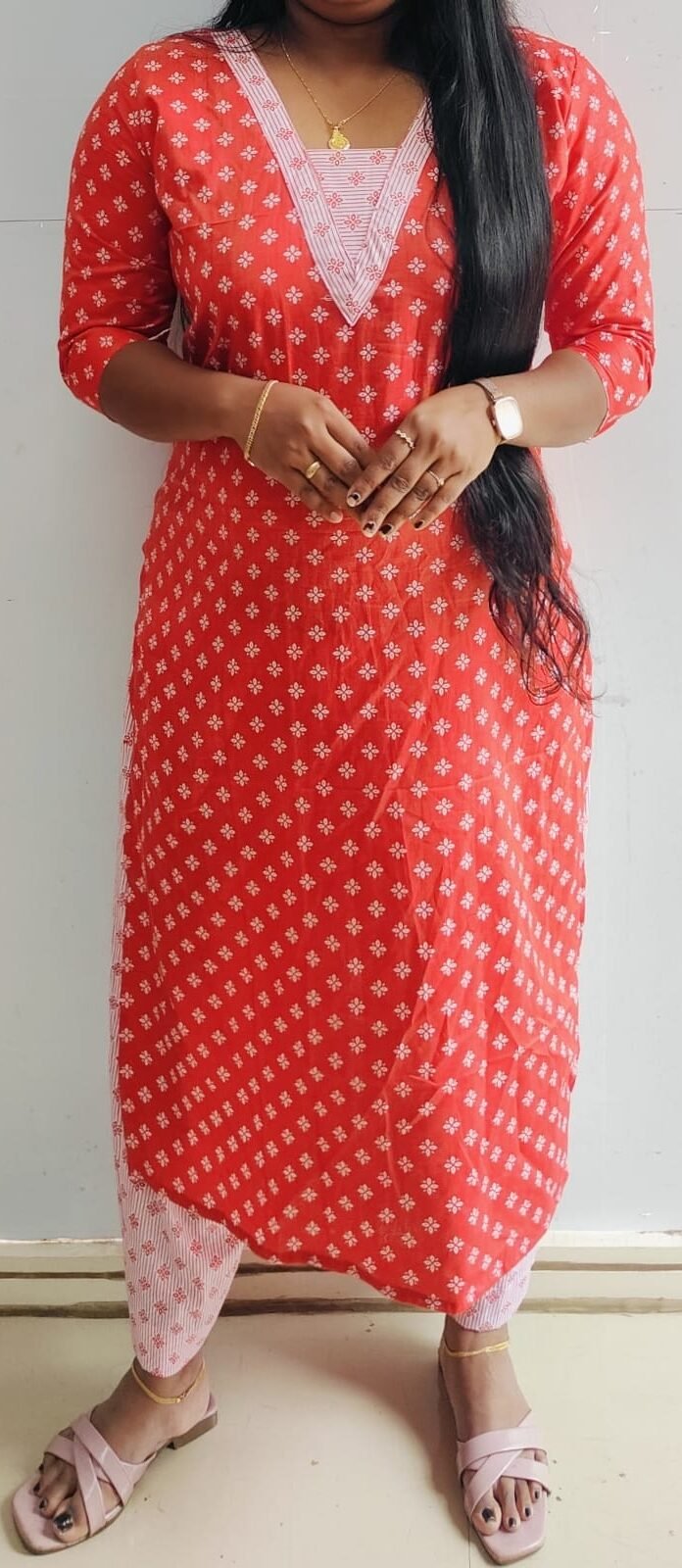 WhatsApp Image 2025-12-15 at 6.28.52 PM Slitted Top Plus Bottom Red - Image 1