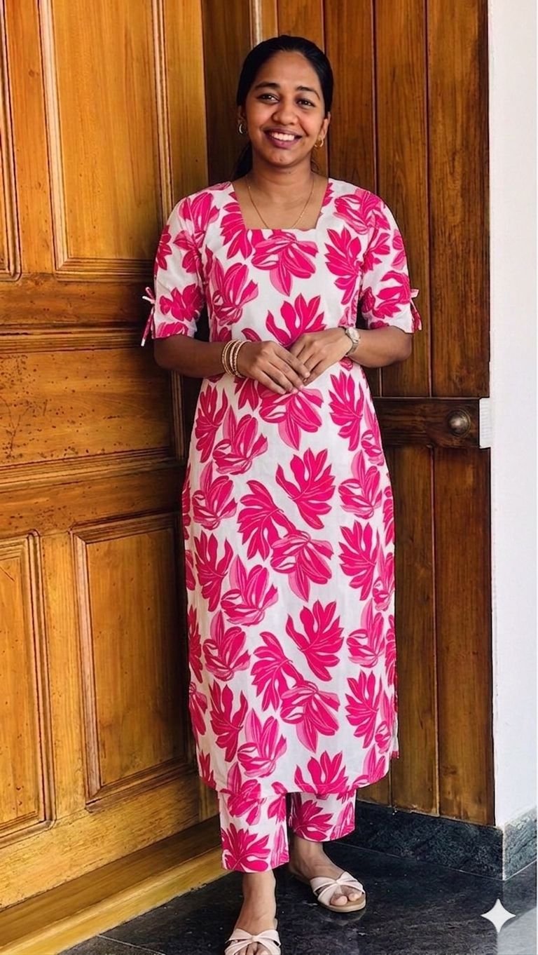 WhatsApp Image 2026-04-03 at 5.25.12 PM (1) Slitted Top Plus Bottom Pink with lining - Image 1