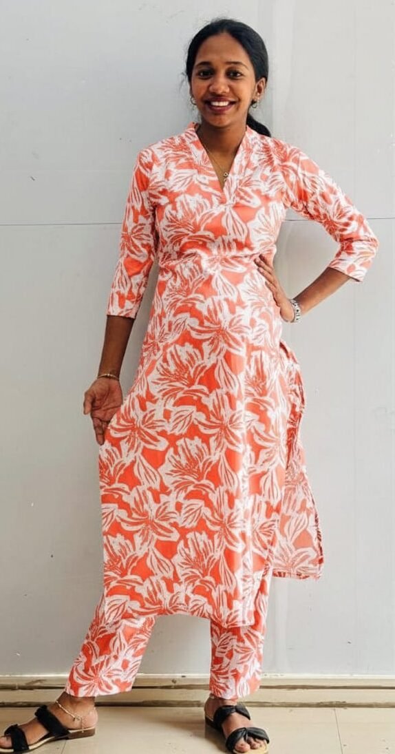 WhatsApp Image 2026-01-02 at 11.45.58 AM Slitted Top Plus Bottom Peach - Image 1