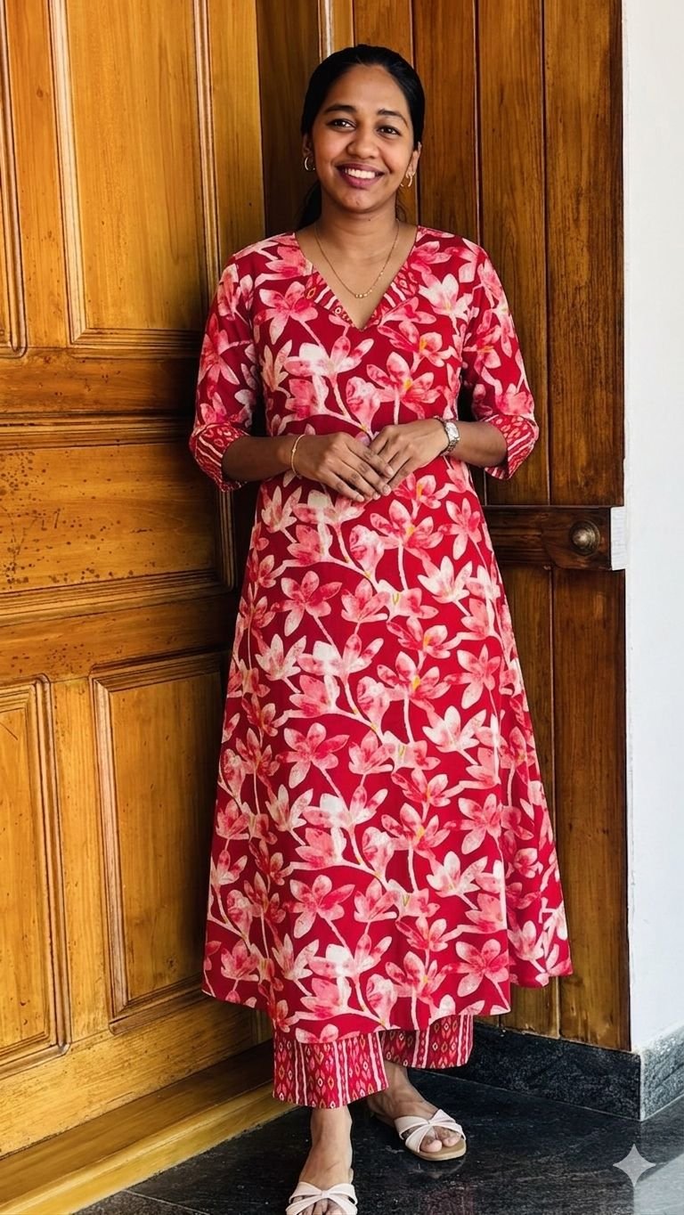 WhatsApp Image 2026-04-01 at 5.29.42 PM A Line Top Plus Bottom Maroon - Image 1