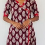 Slitted Top maroon m