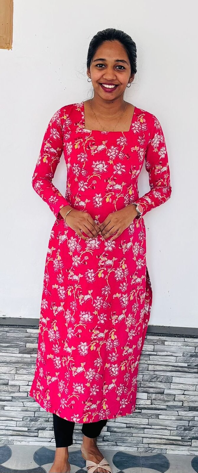 WhatsApp Image 2026-02-20 at 12.37.11 PM Slitted Top With FullSleeve Pink - Image 1