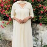 Georgette Kurthi With Duppatta Off White