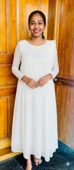 Georgette Kurthi With Duppatta White - Image 2