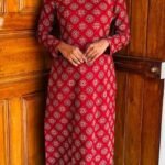 Slitted Top With FullSleeve -RED