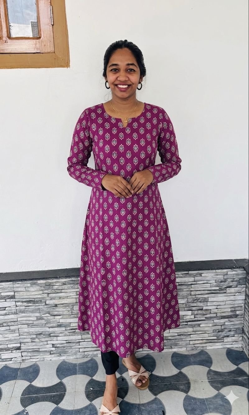 WhatsApp Image 2026-03-25 at 11.00.25 AM full sleeve cotton aline top v - Image 1