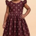 Kids Frock maroon-O