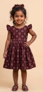 Kids Frock maroon-O
