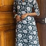 Georgette Slitted Top Plus Bottom-blue