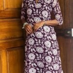 Georgette Slitted Top Plus Bottom-violet