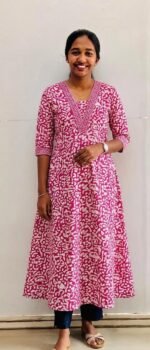 A Line Kurthi-Pink