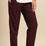 Twin Birds Cotton Pant-Wine