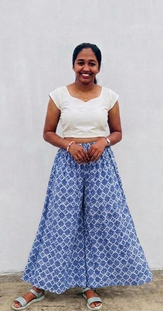 WhatsApp Image 2026-05-07 at 12.43.12 PM 6 piece panel Cotton Palazzo -Blue-O - Image 1