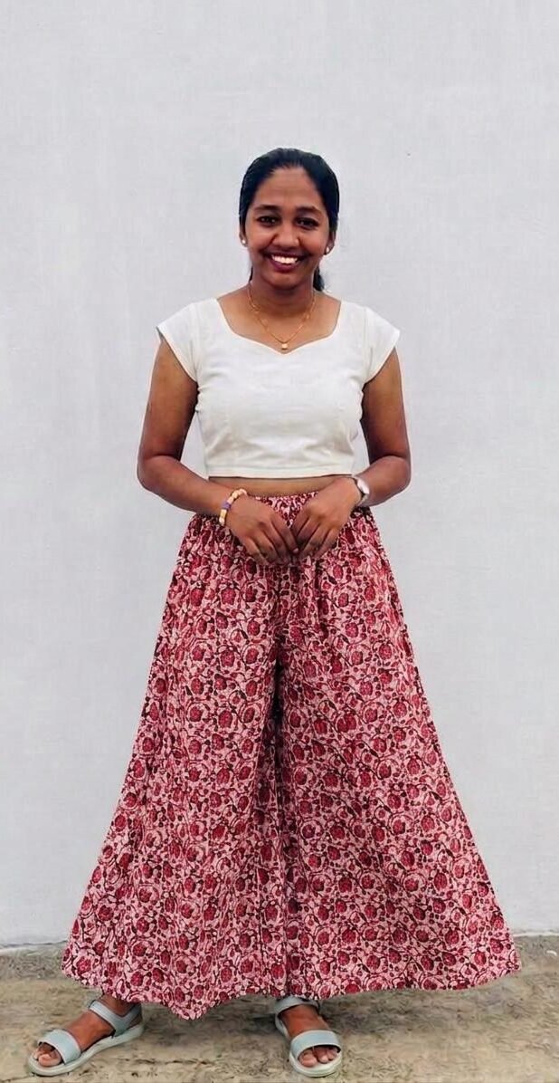 WhatsApp Image 2026-05-07 at 12.59.40 PM 6 piece panel Cotton Palazzo -Maroon - Image 1