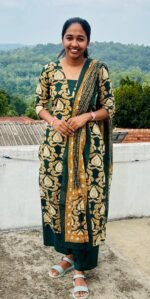 Slitted Top Plus Bottom With Duppatta-Green