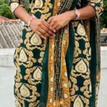 Slitted Top Plus Bottom With Duppatta-Green
