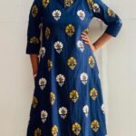 A Line Top Plus Bottom With Collar-Blue