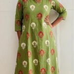 A Line Top Plus Bottom With Collar-Green