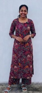 Slitted Top Plus Bottom-Maroon