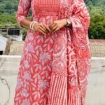 Slitted Top Plus Bottom With Duppatta dark peach