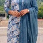georgette slited top bottom dupatta