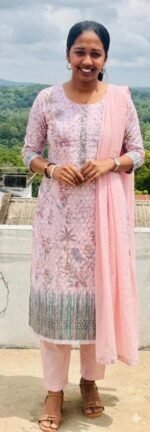 slited top, bottom, dupatta with lining