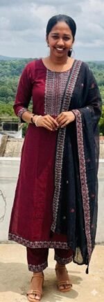 Slitted Top Plus Bottom With Duppatta