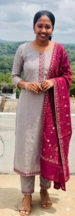 Slitted Top Plus Bottom With Duppatta