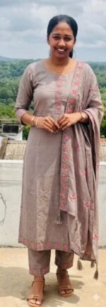 Slitted Top Plus Bottom With Duppatta