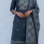 Slitted Top Plus Bottom With Duppatta-green