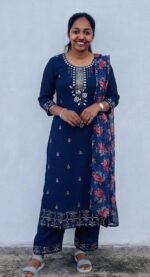 Slitted Top Plus Bottom With Duppatta