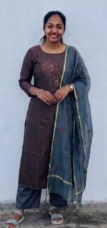 Slitted Top Plus Bottom With Duppatta