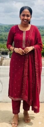 Slitted Top Plus Bottom With Duppatta