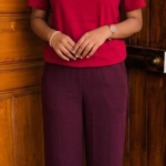 Twin Birds Cotton pant-dark vine