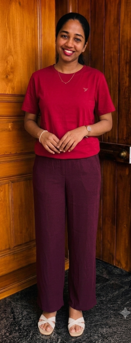 Twin Birds Cotton pant-dark vine
