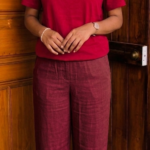 Twin Birds Cotton pant-dark maroon