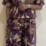 Rayon printed short cordset