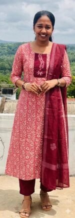 Slitted Top Plus Bottom With Duppatta