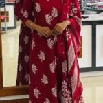 slitted top ,bottom with dupatta-maroon