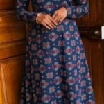 A Line Full Sleeve Top Plus Bottom-Blue(N)
