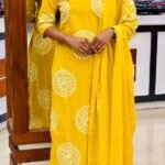 Slitted top ,bottom with dupatta-yellow