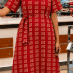 Home Wear With Collar-Red