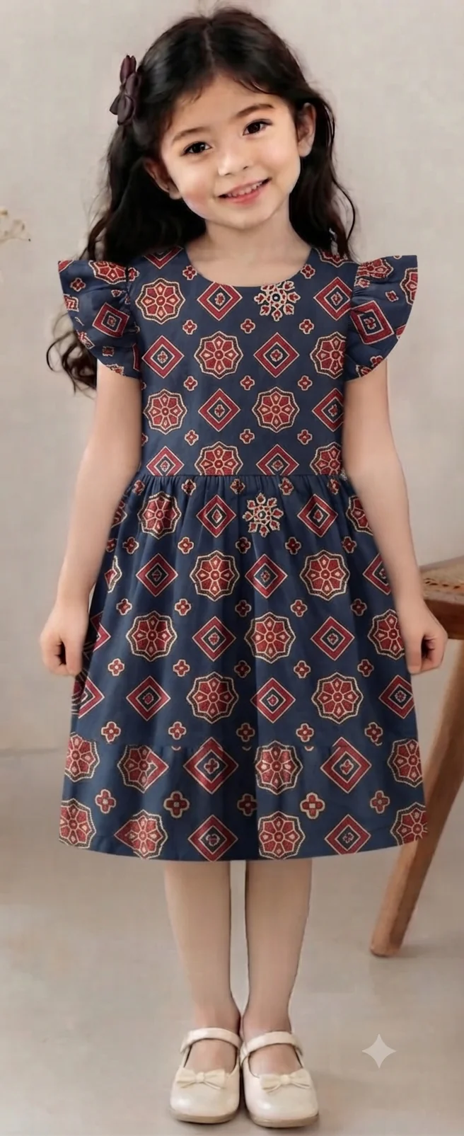 Gemini_Generated_Image_nrw2w5nrw2w5nrw2 (1) Kids Frock - Image 1