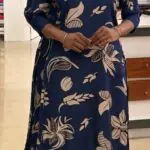 vatikan silk Slitted Top Plus Bottom-Blue