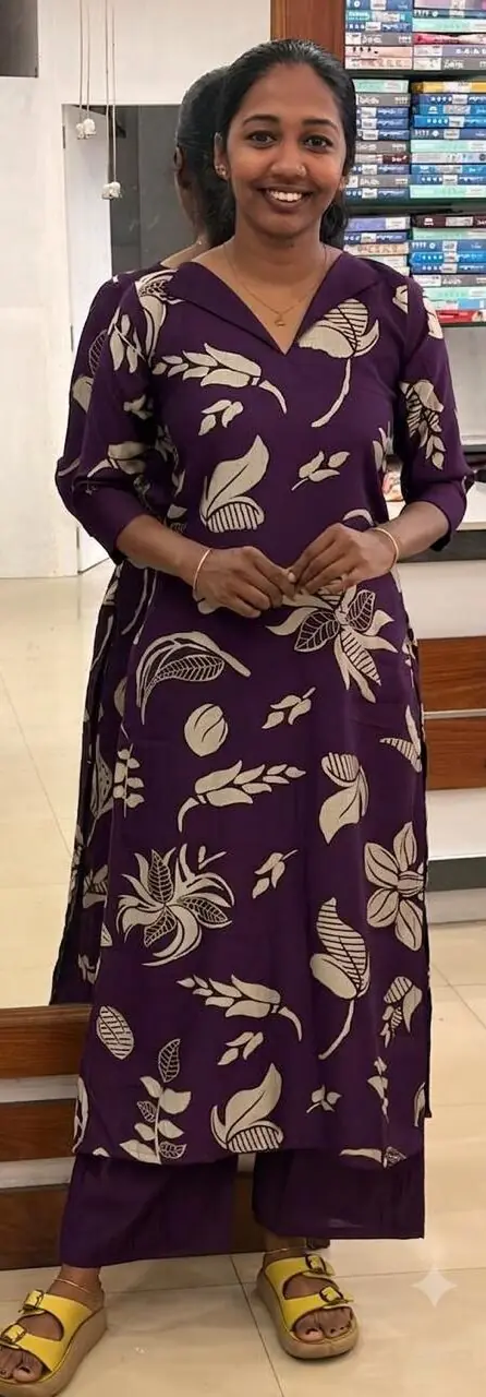 vatikan silk Slitted Top Plus Bottom-Vine - Image 1