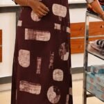 rayon Slitted Top Plus Bottom- Dark brown