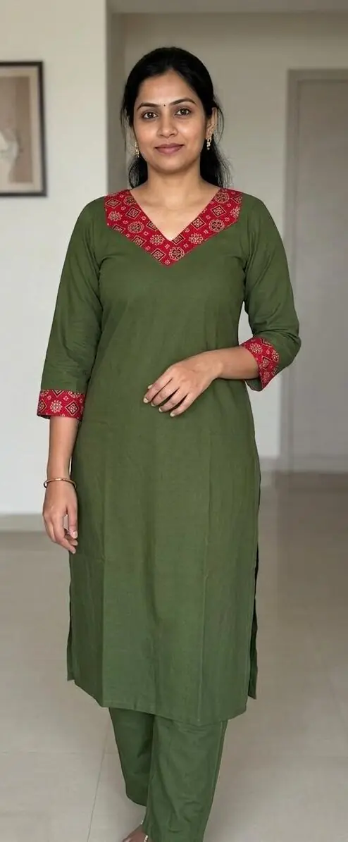 Slitted Top Plus Bottom-green - Image 1