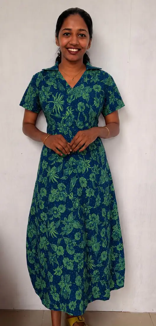 Home Wear With Collar-Green - Image 1