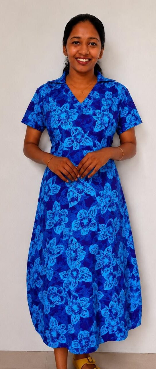 WhatsApp Image 2026-07-28 at 12.47.44 PM Home Wear With Collar-Blue - Image 1